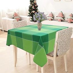AIRWILL 100% Cotton Checkered Pattern 2 Seater Square Table Cover Sized, 36x36 inches (Green, Pack of 1)-7