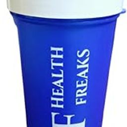 Health Freaks Protein Shaker Bottle with Storage Compartment | 600ml BPA-Free Leak-Proof Gym Shaker for Whey, BCAA & Pre-Workout – Blue & White-image-65