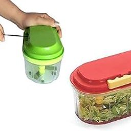 RETTREAM Vegetable and Fruit Twin Chopper Plastic Non Cutter Mixer Quick Cutter Quick Handy Chopper for Fruits Vegetables-23