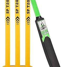 Soccer Junior Plastic Cricket Bat Kit with Stumps Set & Wind Ball for Boys/Girls/Kids (Size 3) (Black)-2