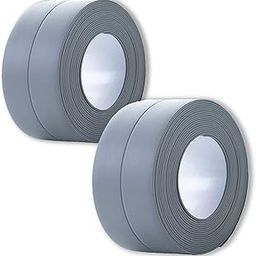 PRAYAS Caulk Strip, Sealant Tape Self-Adhesive Mildewproof/Waterproof, PE Sealing Tape for Bath/Kitchen/Toilet/Wall Corner (Pack of 2, Grey)-picture-17