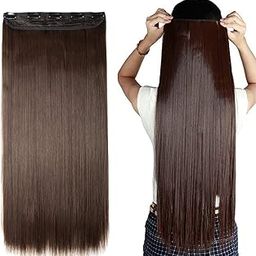 Pema Hair Extensions And Wigs Women's 24 Inch Clip In Hair Extension (Brown)-picture-13