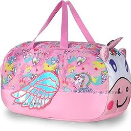 Kids Travel Bag,Kids Duffle Bag for Sports,Swimming,Overnight,Tote Handbag for Girls Birthday Gift for Girls/Boys Pink Unicorn Theme (Style1)-picture-38