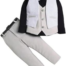 Full Sleeves Shirt With Solid Waistcoat Trousers And Bow-image-14