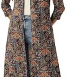 Women Grey Color Floral Print Front Open Shrug-6