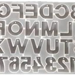 Silicone Deepen Letter Molds, Backward Resin Casting Big Alphabet Number, Reusable Epoxy Molds for DIY Keychain Pendant Earring Chololate Cake (Alphabet Mold with Hole)-picture-17
