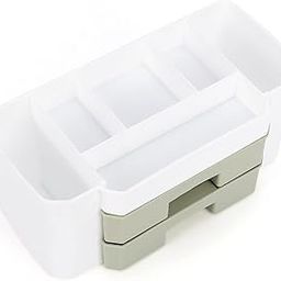 Xmart India Multifunctional Plastic Drawer Storage Box - Cosmetic Organizer, Jewelry Holder, Office Desk Organizer, Vanity Box for Makeup, Jewelry, and Household Use (2 Layer,Pista)-23