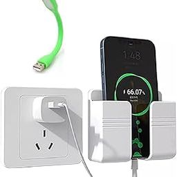 All Mounted Mobile Holder Storage Case for Remote, Wall Mounted Mobile Stand/Multi Purpose Stand with USB Mini Light for Phone Charging (Multicolored)-12