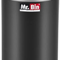 Mr. Bin Stainless Steel Dustbin | Trendy Black Stainless Steel bin | 8" x 12" Garbage Bin | SS 202 Modular Trash Can | Round Shape Dustbin for Home, Bathroom, Kitchen & Office | 9 Liter |-image-66