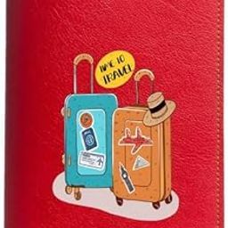 Faux Vegan Leather Customized Passport Cover | Passport Holder for Men | Women & Kids - Travel Accessories Passport Wallet with Custom Name (Red)-32