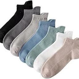 Premium Cotton Ankle Socks for Men & Women | Breathable Mesh Design | Soft & Comfortable Pack of 7 Multicolor Low Cut Socks | Anti-Slip, Sweat Absorbent | Casual & Office Use-image-48
