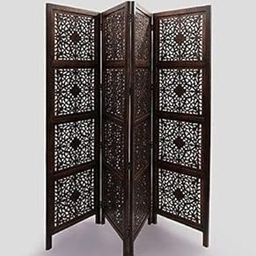 indian crafty Handcrafted 4-Panel Wooden Room Divider – Decorative Partition Screen for Living Room & Office-image-61