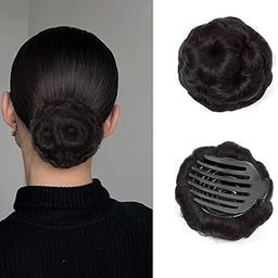 VIVIAN (Pack of 1) Women's Hair Clutchers Juda Bun With Artificial Synthetic Hair Extension for women, Brown Color-22