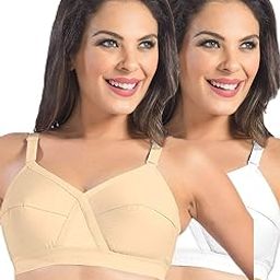 Womens Non Padded Plain Cotton Bra | Wire Free, Medium Coverage, Comfortable Pure Cotton Fabric | Adjustable Straps, Hook & Eye Closure for Everyday Wear - Kirtika-26