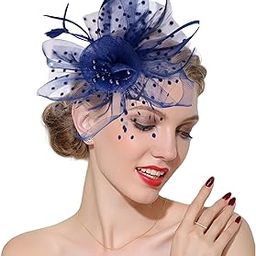 Fascinators Hats 20s 50s Hat Pillbox Hat Cocktail Tea Party Headwear with Veil for Girls and Women-image-52