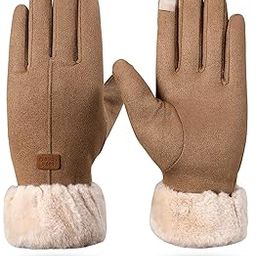 Winter Gloves for Women, Warm Touchscreen Glove Windproof Elastic Texting Gloves Women(Khaki), Khaki, One Size-image-47