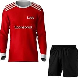 Football Full Sleeve Red Ronaldo 7 Sports Jersey Full Sleeve Tshirt Black Set for Men and Boys-image-15