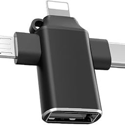 UNIGEN AUDIO 3-in-1 OTG Adapter Pack | USB-A, USB-C & Lightning Charger Converter | Compatible with MacBook, Android, iOS, iPad, Laptop | Black (Pack of 3) (OTG-A2-LCM)-image-96