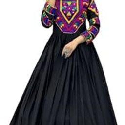 Navratri Special Gamthi Work Gown for Women | Fiyona Fabric | Real Mirror Work | Full-Length Ethnic Dress | Festive Garba Outfit-image-49