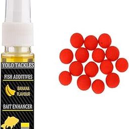 Fishing 10pcs Boilies Pop-Up, Banana 25ml Fishing Bait Attractant Spray Combo Scent Fish Bait-image-7
