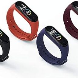 Estrenar Mi Band 3 and 4 Straps Original for Mi Band M3 and M4 Wristband Strap Soft Silicone Adjustable Replacement Band Strap (Device Not Included) Pack of-4-picture-11