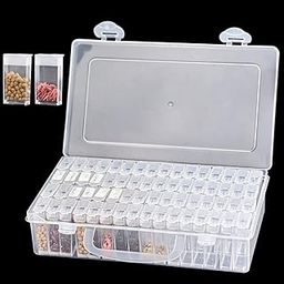 PRAMANTA 64Pcs Transparent Jewelry Organizer Box Set – Plastic Storage Cases for Earrings, Ear Studs, Rings, Necklace | Multi Purpose Small Storage Case for DIY Crafting, Beading, Diamond Painting-image-22