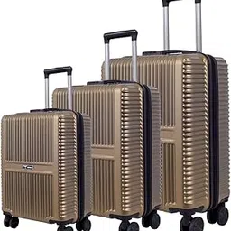 impulse Urban Polycarbonate (PC) Set of 3 (Cabin + Medium + Large) Trolley Bag for Travel Small Cabin Check in, Luggage Bag Travel Hard Case with 8 Wheels 360 Degree Wheeling System (Brown)-picture-0
