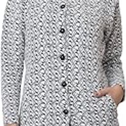 Women's Woolen Cardigan - Long Waves Geometric Pattern Winter Coat, Warm & Stylish Knitwear-image-43