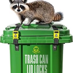 Critter Clip Trash Can Lid Lock-Garbage Can Lock, Garbage Lid Strap, Trash Bin Locks for Animals, Keep Raccoon Out of Trash, Bear Proof Trash Can, Garbage Lid Strap for Outside Easy Installation-2Pcs-picture-5
