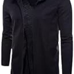 Men's Long Cape Cardigan Sweatshirt Hooded Cloak Outerwear Slim Fit Casual Wear-image-6