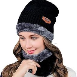 Ear Protection Windproof Cap Scarf mufflar Ear Protection Scarf rumal Mask Knitted Hat topi topaa Skull with Pom Pom Winter 1 pcs Multicolour-image-43