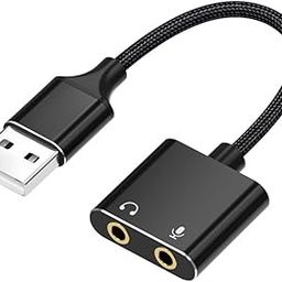 USB Sound Card to 3.5mm Jack Audio Adapter External Stereo Sound Adapter Splitter Converter for Windows, Mac, Linux, Laptop, PC, PS4, Headset - Plug & Play No Drivers Needed-22