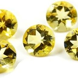 Real Certified Citrine Gemstone Total 5 Carat 5 Pieces Sunela Stone Lot Round Cut Rashi Ratan-image-34
