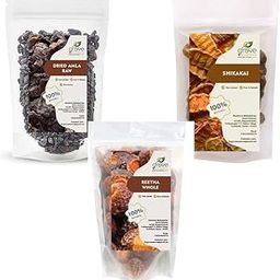 GROVE ESSENCE Raw Reetha, Amla, Shikakai Combo Pack - 300g (100g x 3 Pack) | 100% Natural Pure Dried Shikakai, Whole Reetha, Dried Amla for Hair & Skin Care, 900 Gram-picture-5
