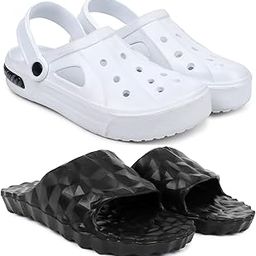 Combo Pack of 2 Slipper/Flip Flops/Slides/Clogs/Sandals with Adjustable Back Strap for Men (Cl-Tube,Diamond)-image-91