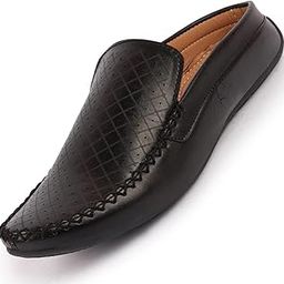 Mens Perforated Stylish Driving Moccasins | Half Shoes for Office & Outings | Driving Loafers | Casual & Formal Mules | Soft Cushioned Insole-image-3