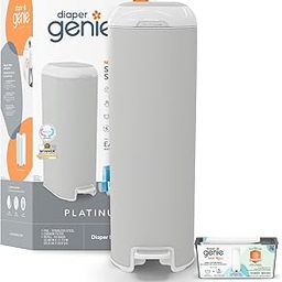 Diaper Genie Platinum Bucket (Stone Grey) is made of durable stainless steel and includes 1 simple roll of 18 bags that can last up to 5 months.-image-36