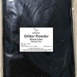 KROKIO® - Glitter Sparkle Powder Multiple Use Shimmer Zari Powders for Decoration Resin Art and Craft Cosmetics Pack of 100 Gram (Black)-image-66