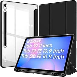 Robustrion Cover for Samsung Galaxy Tab S10 FE 10.9 inch / S9 FE 10.9" / S9 11" Case with [S Pen Holder],Hybrid Flip Cover for Samsung Galaxy Tab S9/ S9 FE/ S10 FE Tablet [Auto Sleep Wake] - Black-29