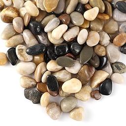 LMtonble 5LB Polished Natural Stone Pebbles for Outdoor Plants with Mixed Colors 1/4-5/8Inch Decorative River Rocks for Planters Small Natural Stone Gravels for Home Decoration-image-42