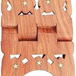 Shri Shri Handicraft Wooden Quran Stand Bible Wooden Book rehal for ramayan Holder Reader Reading Home Pooja Room | 10 INCH-15