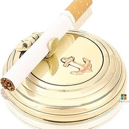 Craft Cooper || Brass Ashtrays For Cigarettes,Cigar Ashtrays,Portable Decorative Modern Ashtray,Modern Stylish Style,For Home Office Indoor Outdoor Patio Use, Fancy Cute Cool Ash Tray-21