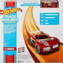 Hot Wheels Toy Car Mega Track Set Pack, 87 Component Building Parts for 40-ft of Track & 1:64 Scale Vehicle-image-45