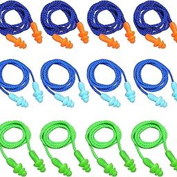 12 Pairs Corded Ear Plugs Soft Silicone Reusable Earplugs Noise Cancelling for Hearing Protection, Sleeping (Combo 12)-27