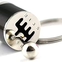 ATETO 6Speed Creative Auto Part Model Gear Box Keychain Chrome Six-speed Manual Transmission Shift Lever Keyring Key Chain Turbo Car Gear Shift Stick Knob Keyfob-11