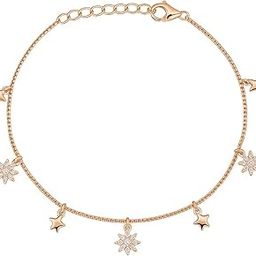 925 Sterling Silver Cubic Zirconia Modest Rose Gold Plating Chain Bracelet | Gift for Women and Girls | With Certificate of Authenticity and 925 Hallmark |Rakhi Gift for Sister-image-36
