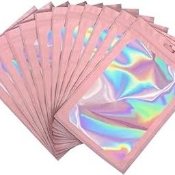HASTHIP 100 Pcs Smell Proof Mylar Bags for Chocolate, Candy, Treats, Cookies - Resealable Multifunctional Pouches for Jewelry and Hardware (Pink, 8 X 13Cm)(Others), Polyethylene-image-71