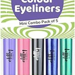 Elitty Mini Pop Colour Waterproof Liquid Eyeliner Combo | Matte Shades (Pink, Lilac, Black) & Metallic Shades (Blue, Emerald Green) | Lasts Upto 12 Hrs | 1 ML Each-44