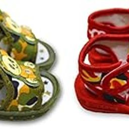 Unisex Kids Chu-Chu Shoes | Sound Musical First Walking Sandal for Baby Boys & Girls | Stylish Velcro Shoes for Kids Color Red & Green Combo Pack of 2 (Size - 1 Year to 1.5 Years)-image-9