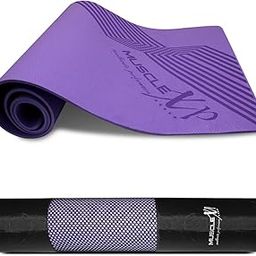 MuscleXP Designer Yoga Mat for Women and Men with Cover Bag, Pure EVA Material, 6mm Extra Thick Exercise mat for Workout Yoga Fitness, Pilates and Meditation, Anti Tear Anti Slip (Purple)-image-53